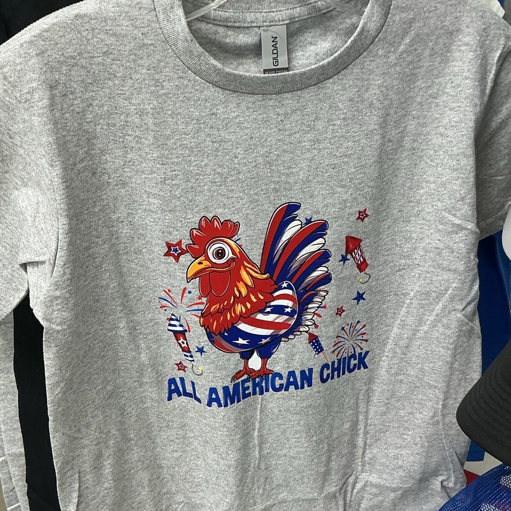 Gildan Gray Patriotic Short Sleeve Tee Casual Comfort Youth Size Small